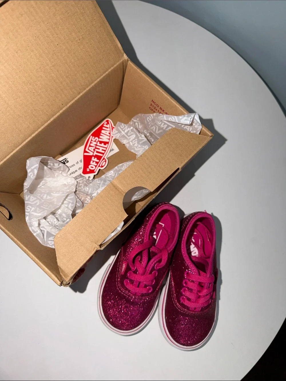 Vans Kids rosy Glitter Lace-Up Sneakers - Fuchsia Pink 6.5t